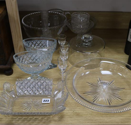 A collection of glassware, various